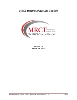 MRCT Return of Results Toolkit - Multi