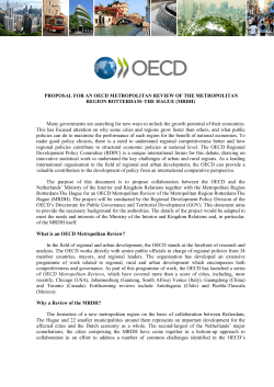 PROPOSAL FOR AN OECD METROPOLITAN REVIEW OF THE
