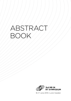 ABSTRACT BOOK - 3rd MR in RT Symposium