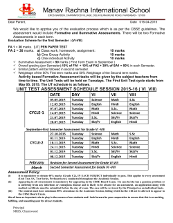 UT Schedule 2015-16 (Class VI to VIII)