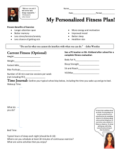 Personalized Fitness Plan!