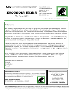 Iroquois Newsletter - Mr. Lerchenfeldt`s Classroom