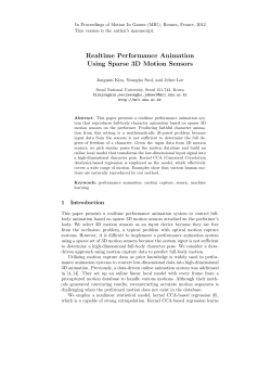 Realtime Performance Animation Using Sparse 3D Motion Sensors