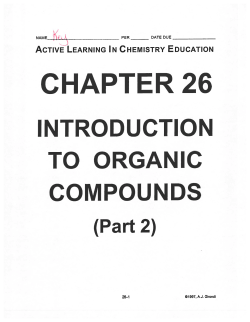iNTRODUCTiON TO ORGANiC COMPOUNDS