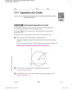 17.1 Equation of a Circle