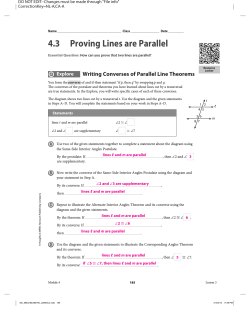 4.3 Proving Lines are Parallel