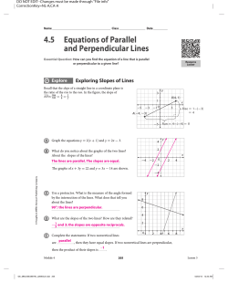 4.5 Equations of Parallel and Perpendicular Lines