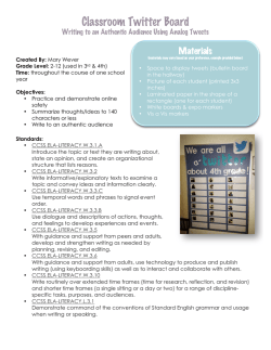 Analog Twitter Lesson Plan