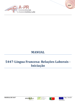 MANUAL 5447-LÃ­ngua Francesa: RelaÃ§Ãµes Laborais