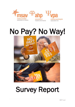 No Pay? No Way! - Medical Scientists Association of Victoria