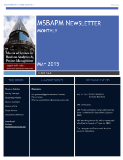 MSBAPM NEWSLETTER - MS in Business Analytics and Project