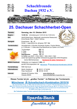 Dachauer Schachherbst-Open - Schachbezirk MÃ¼nchen e.V.