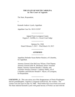 THE STATE OF SOUTH CAROLINA In The Court of Appeals The