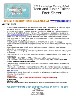 Teen Talent Packet - Mississippi Church of God