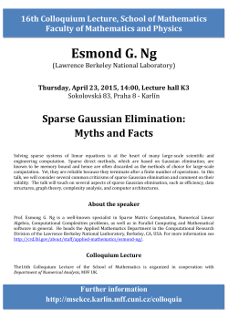 Esmond G. Ng (Lawrence Berkeley National Laboratory): :Sparse