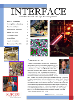 MSE Newsletter - Rutgers University, Materials Science and