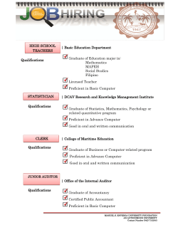 Qualifications - Manuel S. Enverga University