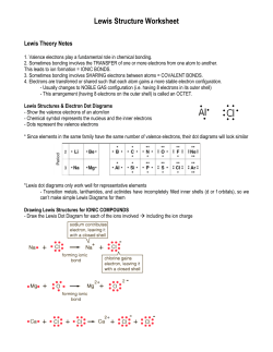 Lewis Structure Worksheet