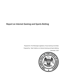 Report on Internet Gaming and Sports Betting