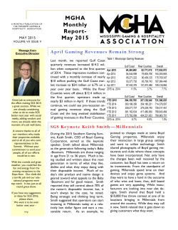 MGHA Monthly Report- May 2015 - Mississippi Gaming Association