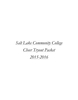 Salt Lake Community College Cheer Tryout Packet 2015-2016