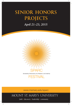 SPARC Festival Senior Honors Projects brochure ()