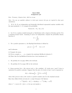 Math 3D03 Assignment #5 Due: Tuesday, March 31st, 2015 in class