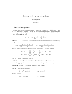 Section 14.3 Partial Derivatives
