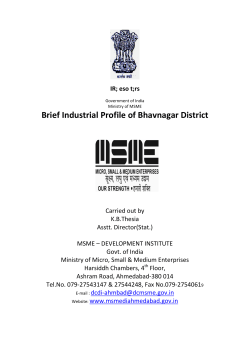 Brief Industrial Profile of Bhavnagar District - MSME