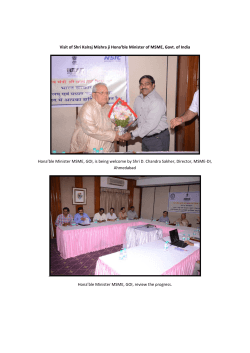 Visit of Shri Kalraj Mishra ji Hona`ble Minister of MSME, Govt. of