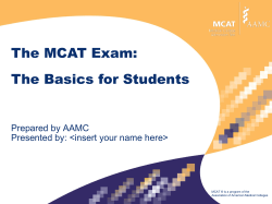 The MCAT Exam: The Basics for Students