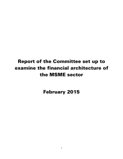 Report on Financial Architecture for MSMEs