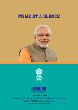 MSME at a GLANCE Book Title - Ministry of Micro Small and