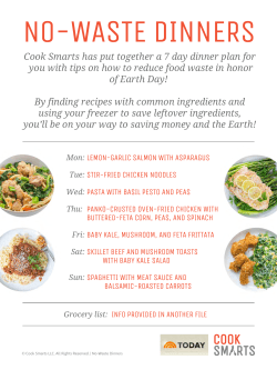 Cook Smarts has put together a 7 day dinner plan for