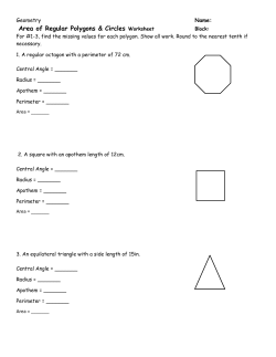 Area of Regular Polygons & Circles Worksheet