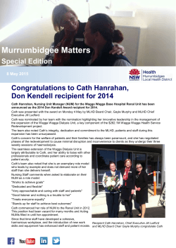 Don Kendell Award - Murrumbidgee Local Health District
