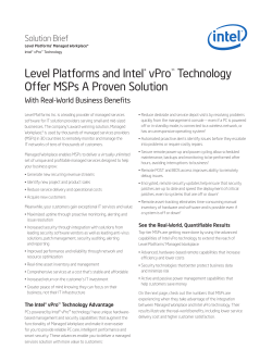 Level Platforms Solution Brief