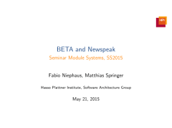 BETA and Newspeak - Seminar Module Systems