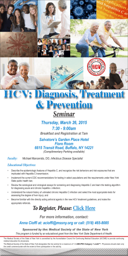 HCV: Diagnosis, Treatment & Prevention