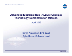Advanced Electrical Bus (ALBus) CubeSat Technology