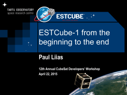 ESTCube-1 From the Beginning to the End