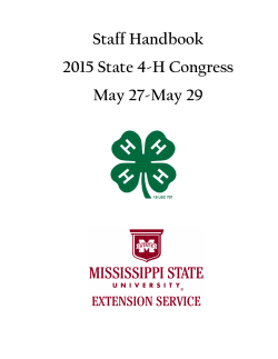 2015 4-H Congress Staff Handbook - Mississippi State University
