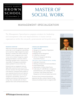 management specialization - Brown School: Master of Social Work