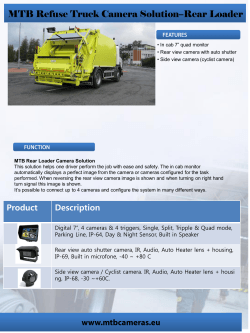 MTB Refuse Truck camera solution Rear Loader