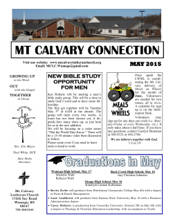 May 2015 Newsletter - Mt. Calvary Lutheran Church
