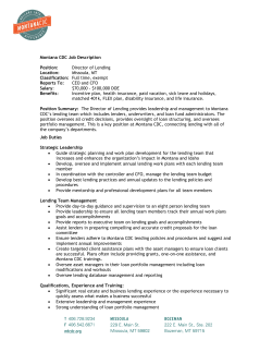 Montana CDC Job Description Position: Director of Lending