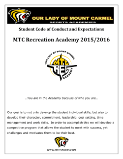 MTC Recreation Academy Code of Conduct