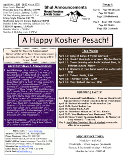 A Happy Kosher Pesach! - Mount Freedom Jewish Center