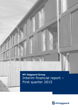 Interim financial report â First quarter 2015