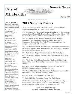 Spring 2015 Newsletter - City of Mt. Healthy, Ohio